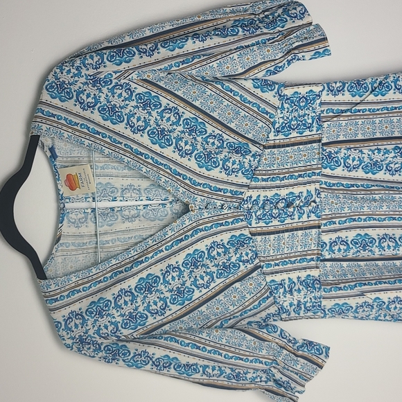 Farm Rio Blue Floral Romper for Anthropologie - Picture 3 of 10